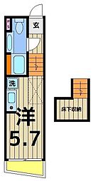 テラス・カメアリ 3階ワンルームの間取り