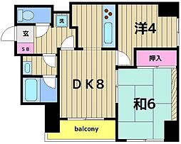 グリーンパーク北千住3-2番館 1階2DKの間取り