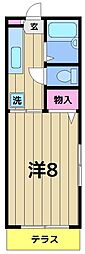 シティーフラッツ 1階1Kの間取り