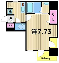 S-RESIDENCE綾瀬rivie 4階1Kの間取り