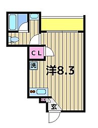 リブリ・かのん 1階ワンルームの間取り