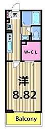ステラ北綾瀬 1Kの間取図画像