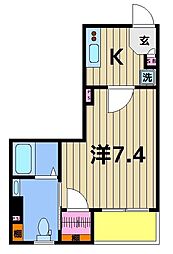 スパシエベレーザ綾瀬 1Kの間取図画像