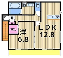 グリュックス・フォーゲル 1LDKの間取図画像