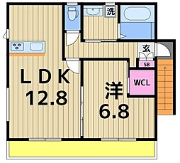 グリュックス・フォーゲル 1LDKの間取図画像
