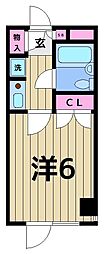 祐天寺秀永ビル 1Kの間取図画像