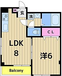 ハイツSEIZAN 1LDKの間取図画像