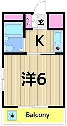 フォーシム蒲田2 1Kの間取図画像