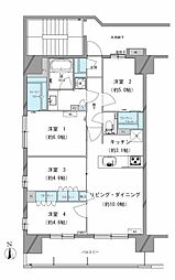 プレシス八王子レグリオ 3SLDKの間取図画像