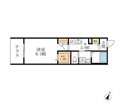 ＧＬＡＮＺＥＮＤ 1階1Kの間取り