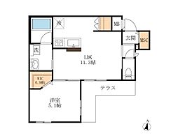 へーベルメゾンディアコート南浦和 1LDKの間取図画像