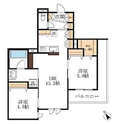 ヘーベルメゾンフランメゾン武蔵浦和 2LDKの間取図画像