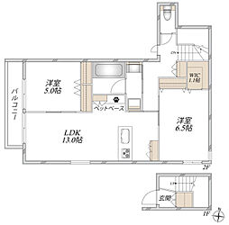 へーベルハウスPersimmon 2LDKの間取図画像