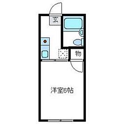 ライトハウス 1階1Kの間取り