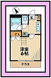 アイランド 1階1Kの間取り