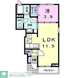 シェン　デュ　グランペール 1階1LDKの間取り