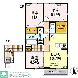 ガーネット　I 203 2階3LDKの間取り