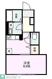 稲城市矢野口アパート 1Kの間取図画像