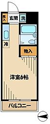 エステートピア稲城 ワンルームの間取図画像