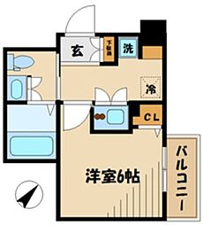 プライムアーバン新百合ケ丘 1Kの間取図画像