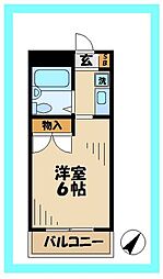 クレスト多摩川 1Kの間取図画像