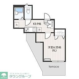 フォレストハイツ読売ランド2 1Kの間取図画像