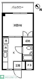 コーポエスティー 1Kの間取図画像