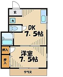 ハイツやよい 1DKの間取図画像