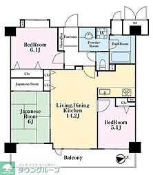 コスモ登戸シティフォルム 3LDKの間取図画像