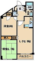 グランディつつじ 2LDKの間取図画像