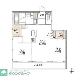 Casa de Pasitos(カーサ デ パシトス) 2LDKの間取図画像