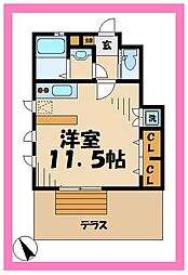 リブフラット 1Kの間取図画像