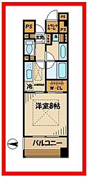 ロイヤルパーク多摩川2番館 1Kの間取図画像