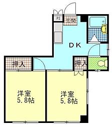 メゾンアカンサス 2Kの間取図画像