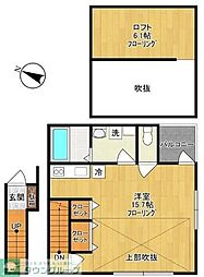 川崎市多摩区菅野戸呂アパート ワンルームの間取図画像