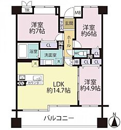 パークハウス高森ガーデンイーストレジデンス 3LDKの間取図画像