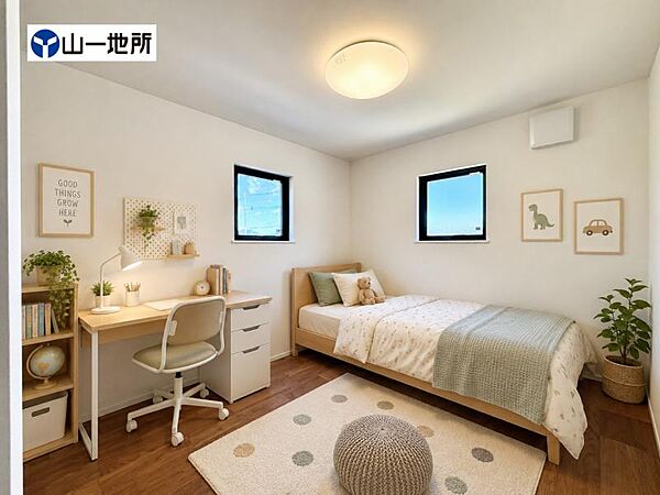 採光もアクセントの一つとして。（本画像はCGで作成しており、現地に家具は置かれておりません）