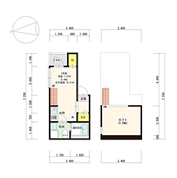 ルイ・レジデンス唐人町 1階1Kの間取り
