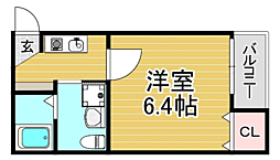 ｃａｓａｍｅｎｔｏＭＡＮＯ 206 2階1Kの間取り
