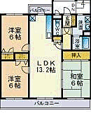 ファミール春日2 3LDKの間取図画像