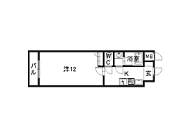エレガンス秋山2 1Kの間取図画像