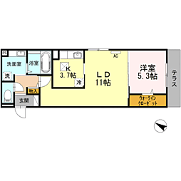 D-room高宮 1LDKの間取図画像