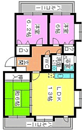 グランドゥール博多南 3LDKの間取図画像