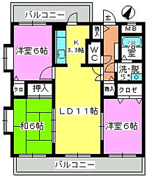 コンフォート博多南 3LDKの間取図画像