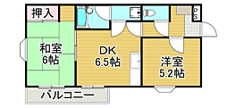 ソレイユやよい坂 2DKの間取図画像