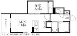 東油山TERRACE 1LDKの間取図画像