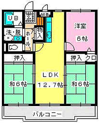 ロイヤルハイツ博多南 3LDKの間取図画像