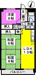 クレストG34 3LDKの間取図画像