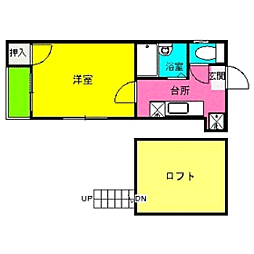 タウンコート井尻 1Kの間取図画像