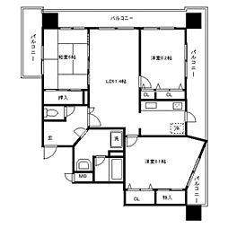エスポワール福岡 3LDKの間取図画像